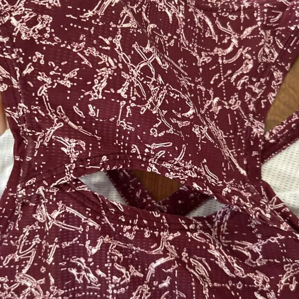 Nike dri fit cranberry purple printed Slim fit tank top size S